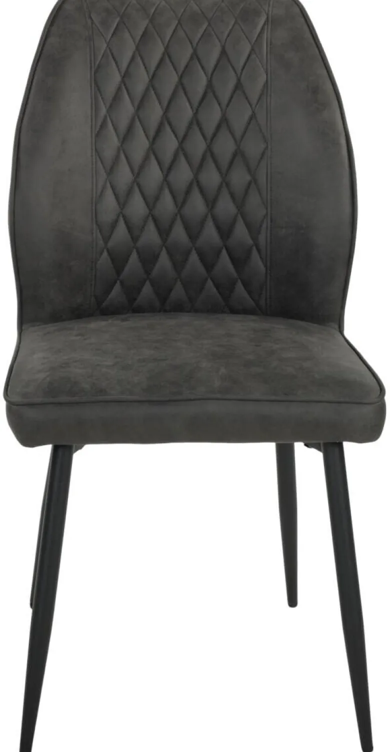 Stuhl Emm anthrazit schwarz Microfaser Metall