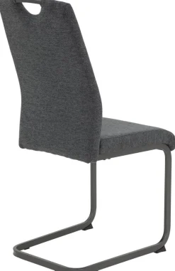 Stuhl 4er Set BRITTA anthrazit grau Microfaser Metall B/H/T: ca. 44x100x59 cm