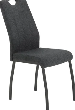 Stuhl 4er Set ELIF III anthrazit grau Microfaser Metall B/H/T: ca. 44x96x64 cm