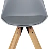 Stuhl 2er-Set grau grau natur Kunststoff Kunstleder Echtholz B/H/T: ca. 49x87x52 cm