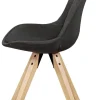 Stuhl 2er-Set grau natur Stoff Echtholz B/H/T: ca. 49x87x52 cm