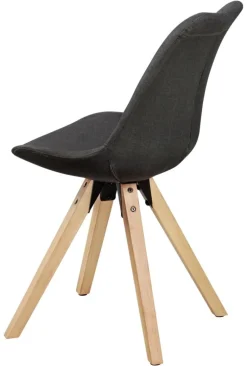 Stuhl 2er-Set grau natur Stoff Echtholz B/H/T: ca. 49x87x52 cm