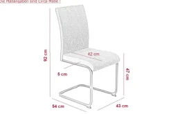 Stuhl 2er Set LINN anthrazit Webstoff B/H/T: ca. 43x92x52 cm