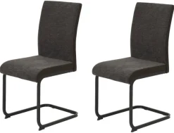 Stuhl 2er Set LINN braun Webstoff B/H/T: ca. 43x92x52 cm