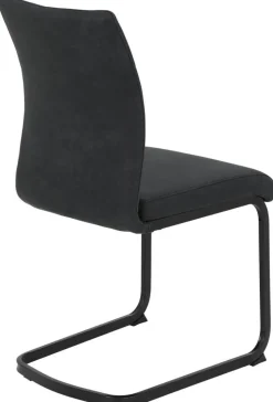 Stuhl 2er Set PIA anthrazit Vintage schwarz Microfaser Metall B/H/T: ca. 42x89x59 cm