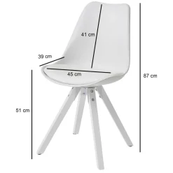 Stuhl 2er-Set. weiß B/H/T: ca. 49x87x52 cm
