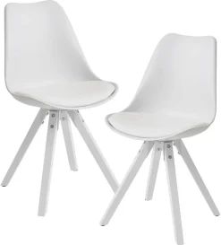 Stuhl 2er-Set. weiß B/H/T: ca. 49x87x52 cm