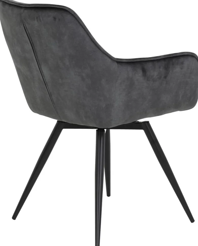 Stuhl Florentina 2er Set anthrazit Vintage Samtoptik B/H/T: ca. 49x84x63 cm