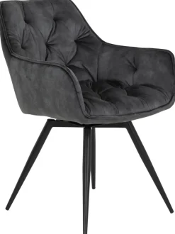 Stuhl Florentina 2er Set anthrazit Vintage Samtoptik B/H/T: ca. 49x84x63 cm