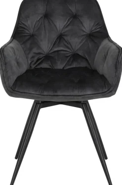Stuhl Florentina 2er Set anthrazit Vintage Samtoptik B/H/T: ca. 49x84x63 cm