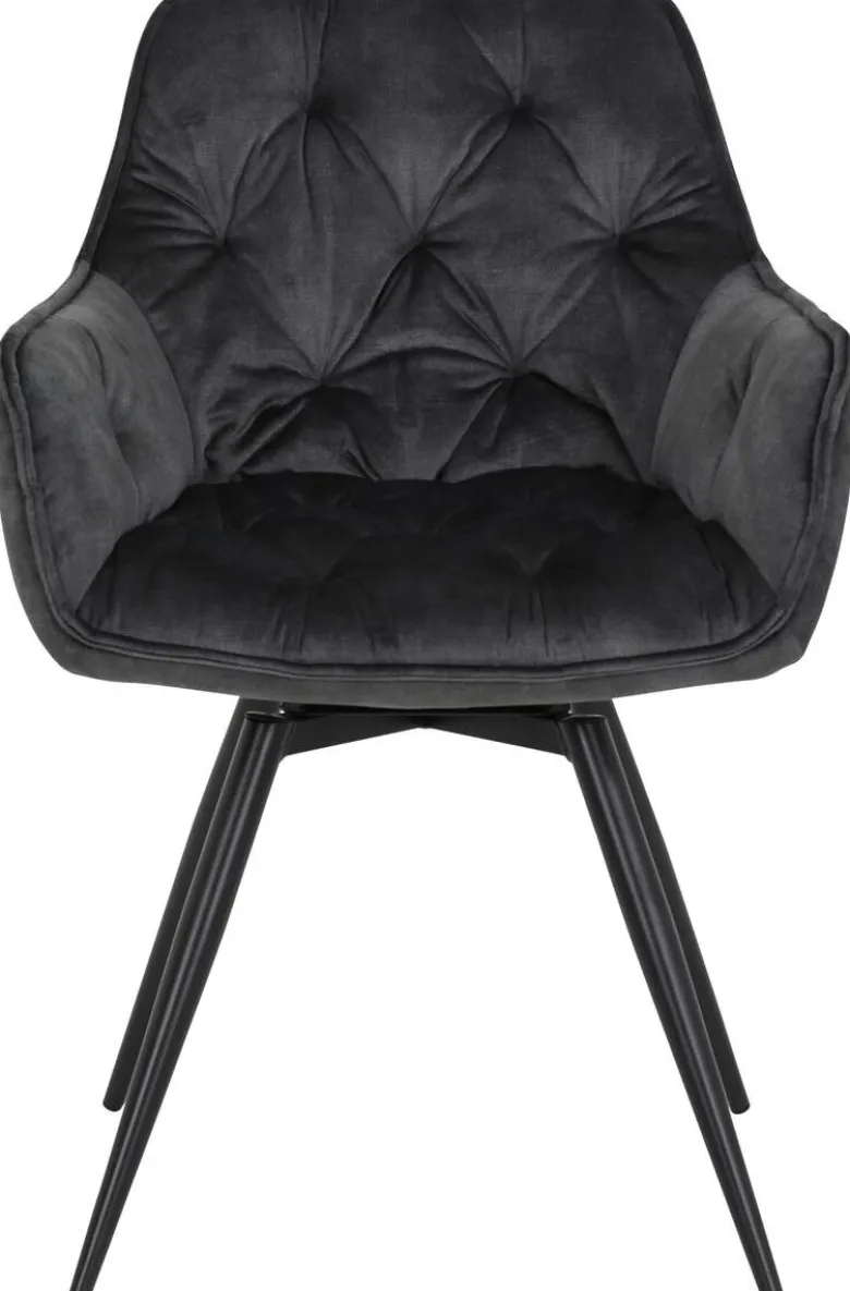 Stuhl Florentina 2er Set anthrazit Vintage Samtoptik B/H/T: ca. 49x84x63 cm