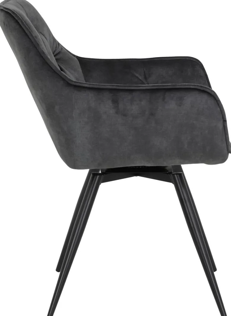 Stuhl Florentina 2er Set anthrazit Vintage Samtoptik B/H/T: ca. 49x84x63 cm