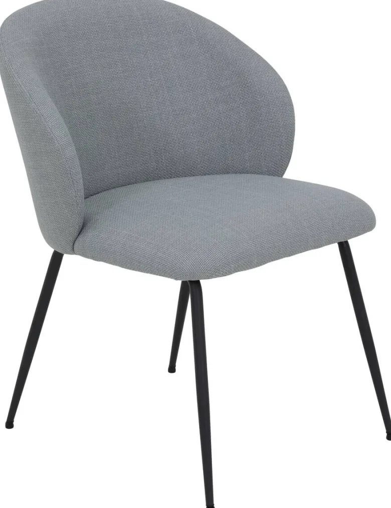 Stuhl Graz grau schwarz Microfaser Metall