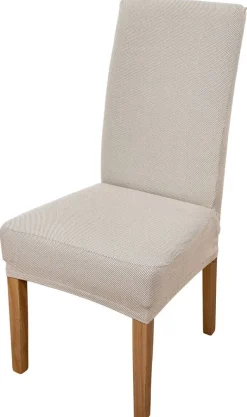 Stuhlhusse creme Baumwolle B/H/T: ca. 40x65x45 cm