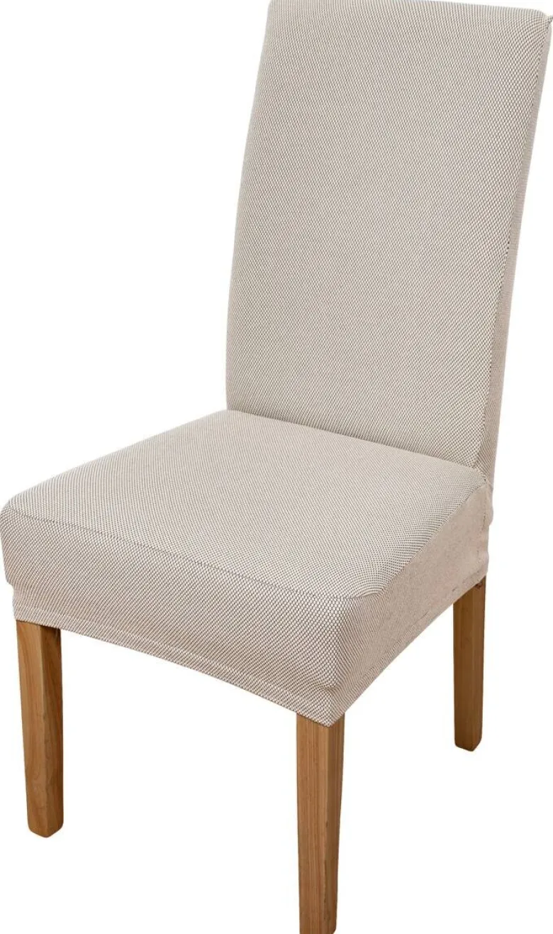 Stuhlhusse creme Baumwolle B/H/T: ca. 40x65x45 cm