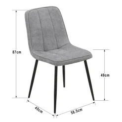 Stuhl KIM grau Webstoff B/H/T: ca. 45x87x58,5 cm