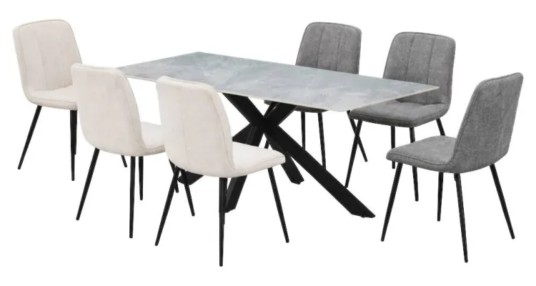 Stuhl KIM grau Webstoff B/H/T: ca. 45x87x58,5 cm