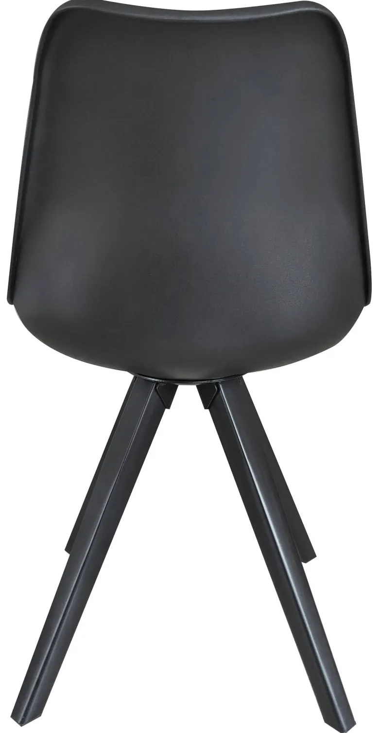 Stuhl KIRA 2er-Set schwarz schwarz schwarz Kunststoff Kunstleder Metall B/H/T: ca. 48x86x55,5 cm