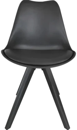 Stuhl KIRA 2er-Set schwarz schwarz schwarz Kunststoff Kunstleder Metall B/H/T: ca. 48x86x55,5 cm