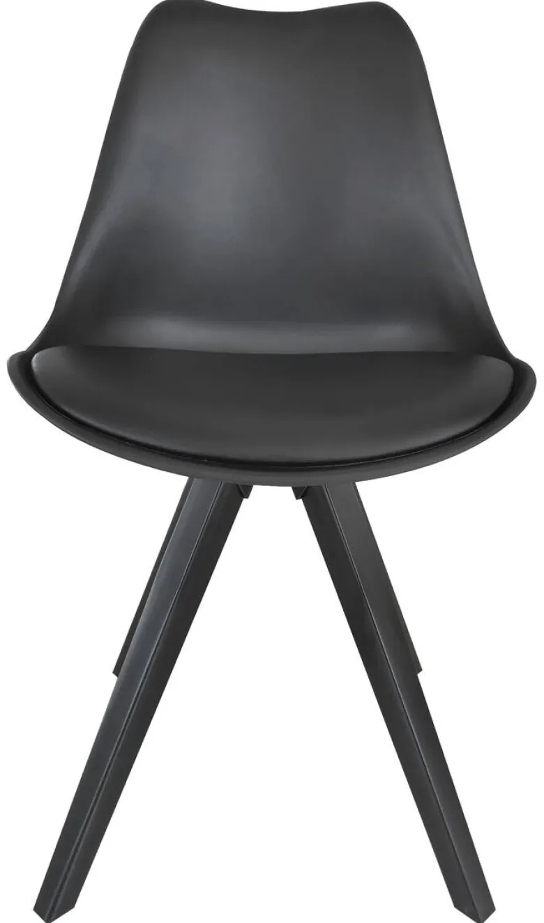 Stuhl KIRA 2er-Set schwarz schwarz schwarz Kunststoff Kunstleder Metall B/H/T: ca. 48x86x55,5 cm