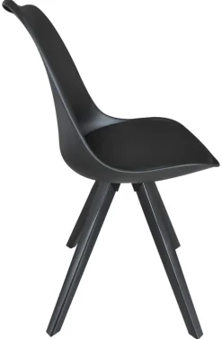 Stuhl KIRA 2er-Set schwarz schwarz schwarz Kunststoff Kunstleder Metall B/H/T: ca. 48x86x55,5 cm