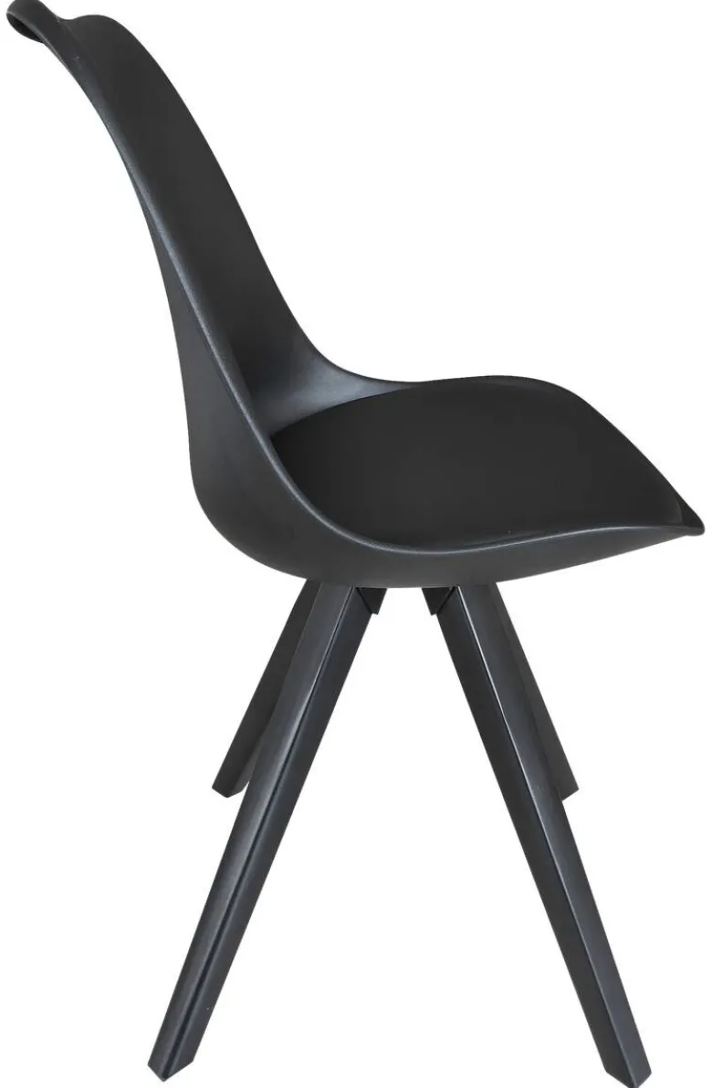 Stuhl KIRA 2er-Set schwarz schwarz schwarz Kunststoff Kunstleder Metall B/H/T: ca. 48x86x55,5 cm