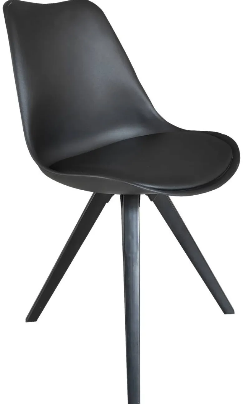 Stuhl KIRA 2er-Set schwarz schwarz schwarz Kunststoff Kunstleder Metall B/H/T: ca. 48x86x55,5 cm
