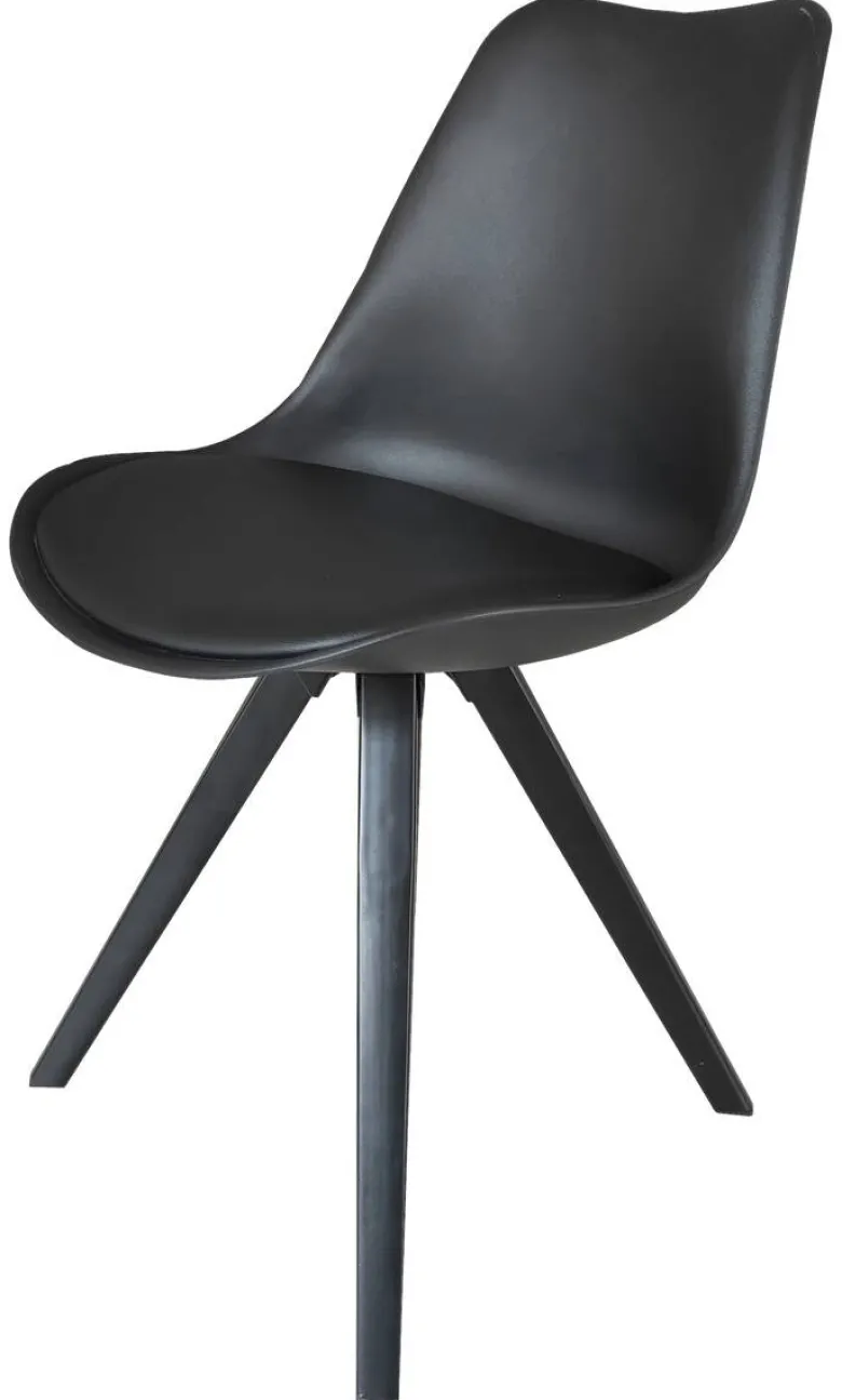 Stuhl KIRA 2er-Set schwarz schwarz schwarz Kunststoff Kunstleder Metall B/H/T: ca. 48x86x55,5 cm