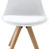 Stuhl KIRA 2er-Set weiß weiß Eiche Kunststoff Kunstleder Metall B/H/T: ca. 48x86x55,5 cm