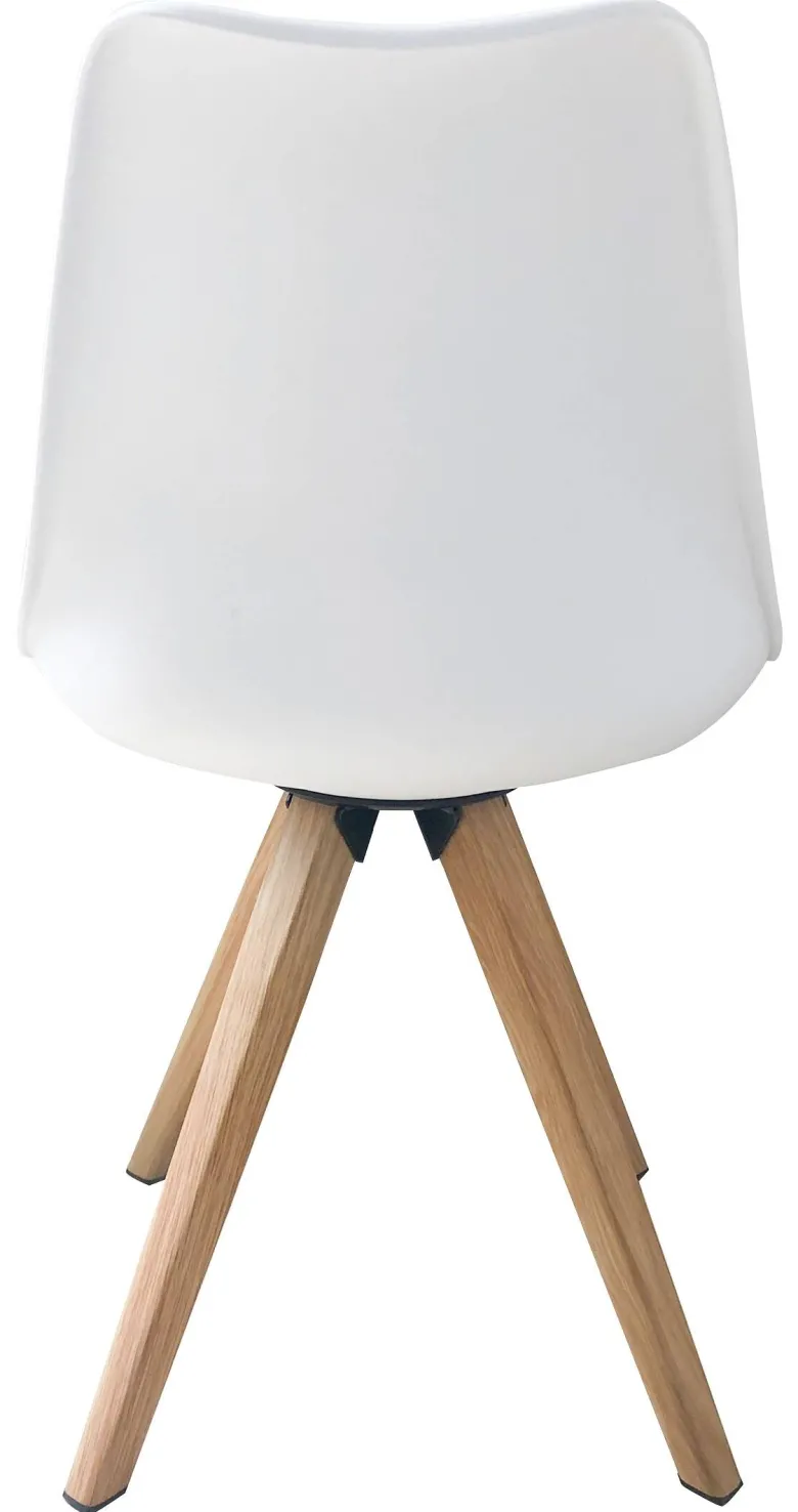 Stuhl KIRA 2er-Set weiß weiß Eiche Kunststoff Kunstleder Metall B/H/T: ca. 48x86x55,5 cm