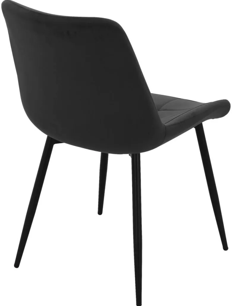 Stuhl KIRA schwarz Samtoptik B/H/T: ca. 59,5x82,5x49 cm