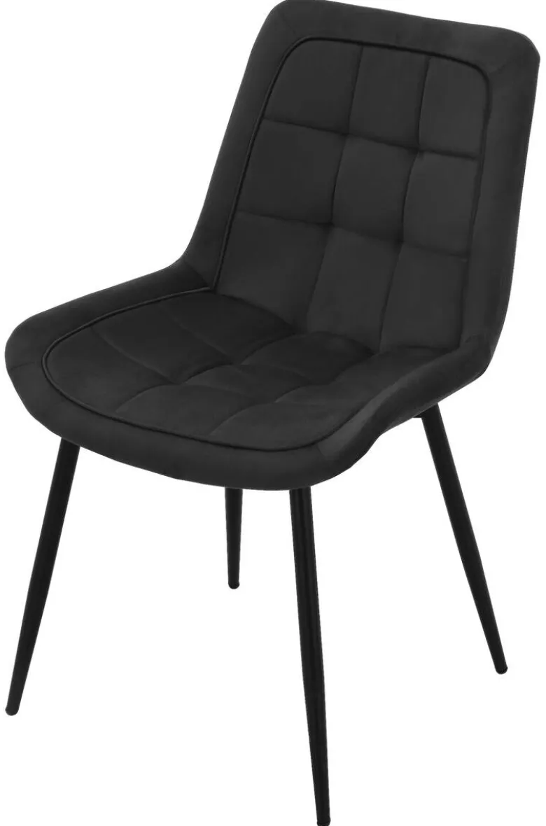Stuhl KIRA schwarz Samtoptik B/H/T: ca. 59,5x82,5x49 cm