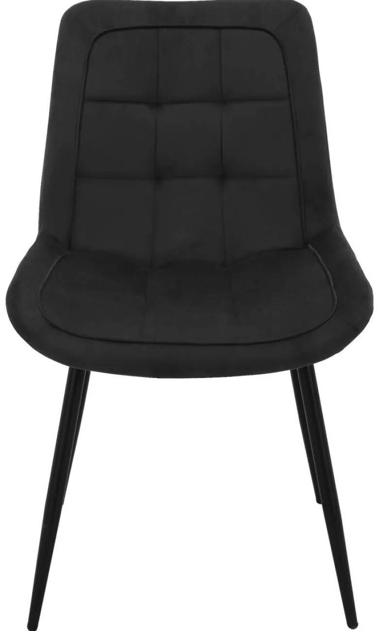 Stuhl KIRA schwarz Samtoptik B/H/T: ca. 59,5x82,5x49 cm