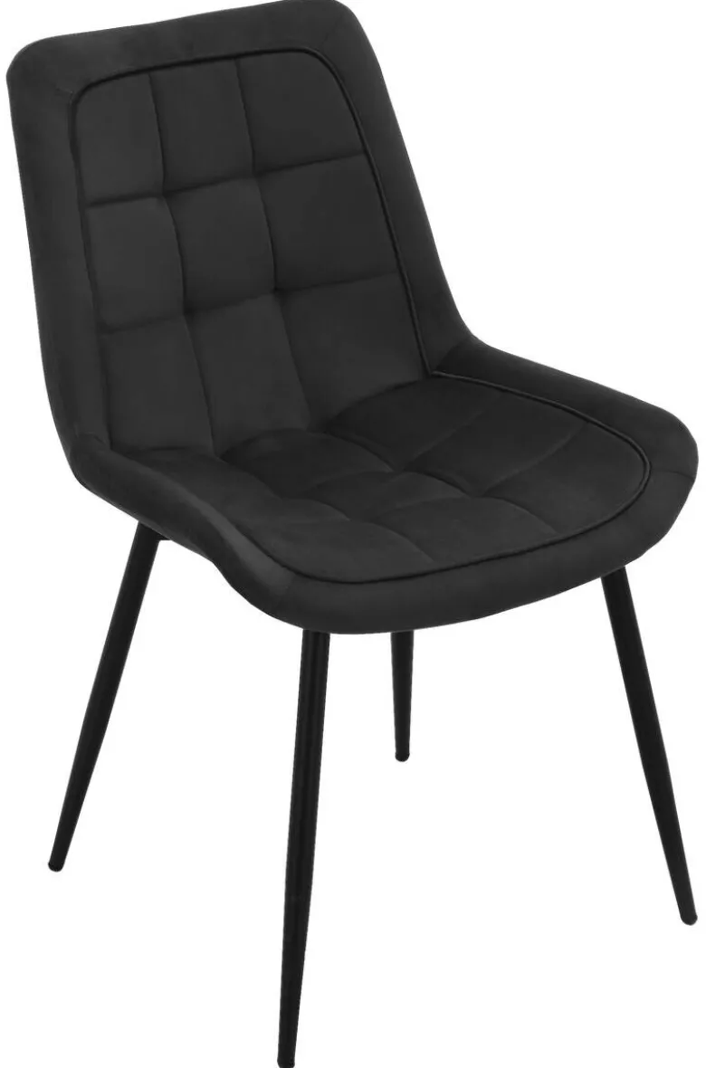 Stuhl KIRA schwarz Samtoptik B/H/T: ca. 59,5x82,5x49 cm