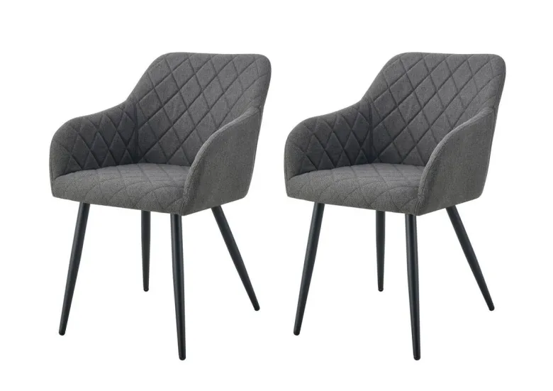 Stuhl LEA, 2er Set anthrazit Webstoff B/H/T: ca. 56x83x60 cm
