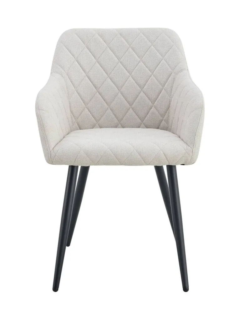 Stuhl LEA, 2er Set creme Webstoff B/H/T: ca. 56x83x60 cm