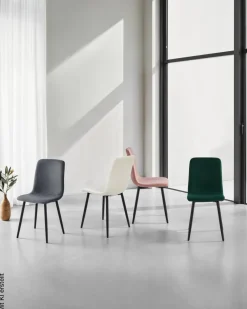 Stuhl Leipzig, 4er-Set moosgrün Microfaser B/H/T: ca. 44x92x54 cm