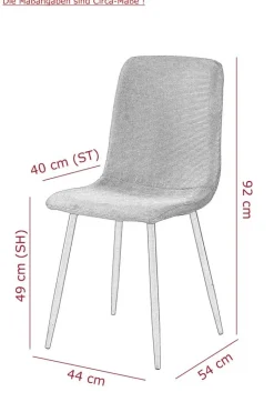Stuhl Leipzig, 4er-Set moosgrün Microfaser B/H/T: ca. 44x92x54 cm