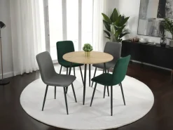 Stuhl Leipzig, 4er-Set moosgrün Microfaser B/H/T: ca. 44x92x54 cm