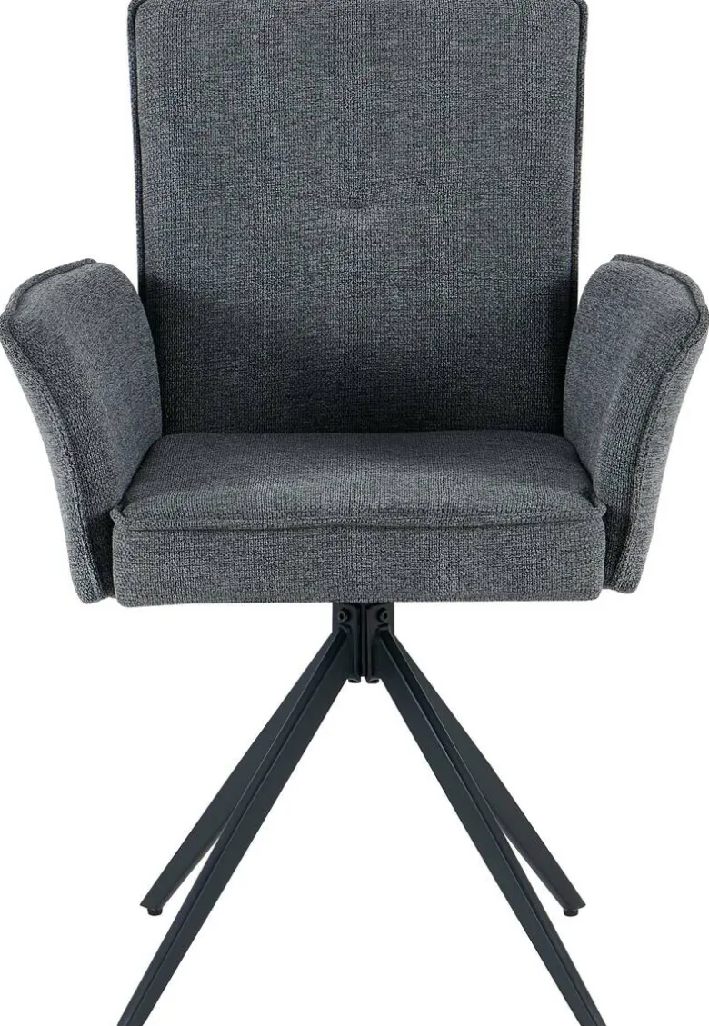 Stuhl Lima grau Webstoff B/H/T: ca. 65x92x65 cm