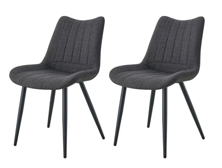 Stuhl LOTTA, 2er Set anthrazit Webstoff B/H/T: ca. 53x86x59 cm