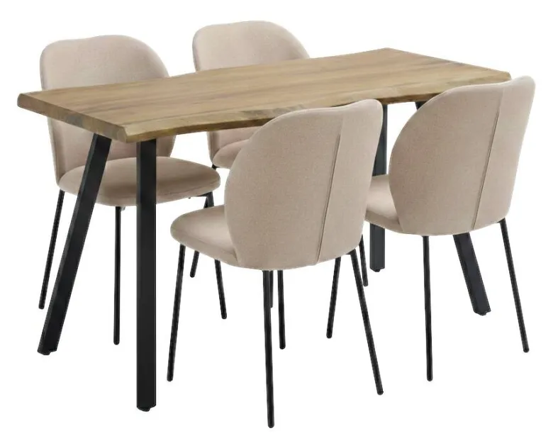 Stuhl Medina beige Webstoff B/H/T: ca. 46x85x48 cm