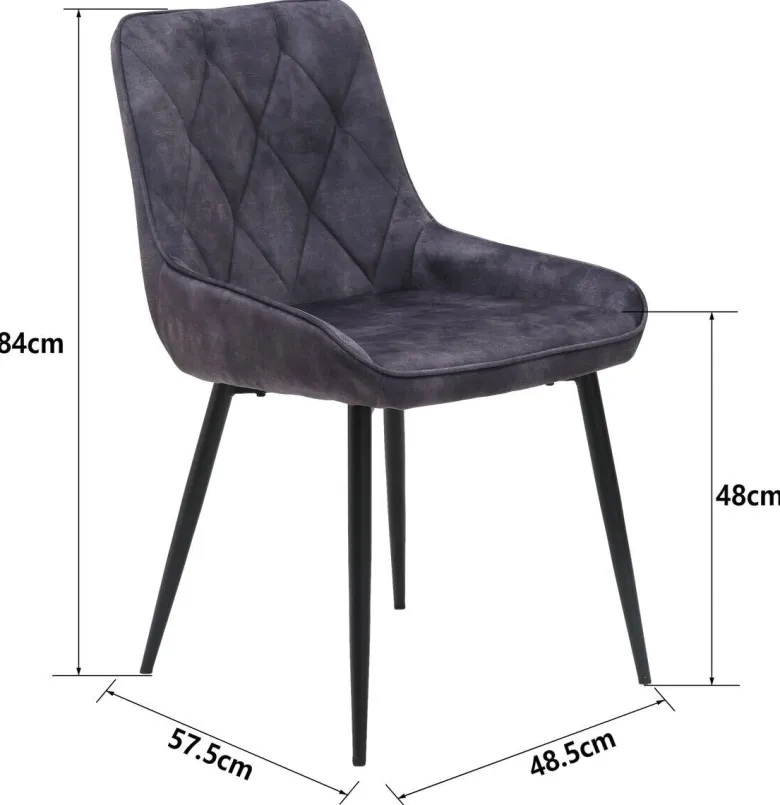 Stuhl Melanie anthrazit Microfaser B/H/T: ca. 48,5x84x57,5 cm