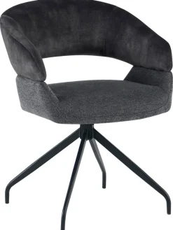 Stuhl Miami anthrazit Webstoff Samtoptik B/H/T: ca. 61x84x64 cm