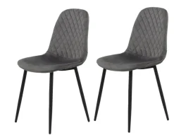 Stuhl Mira 2er Set grau Samtoptik B/H/T: ca. 44x89x53,5 cm