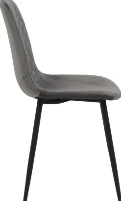 Stuhl Mira 4er Set grau Samtoptik B/H/T: ca. 44x89x53,5 cm