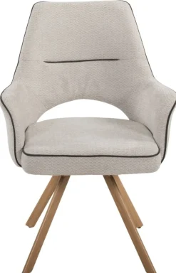 Stuhl Nila beige Webstoff B/H/T: ca. 62x90x62 cm
