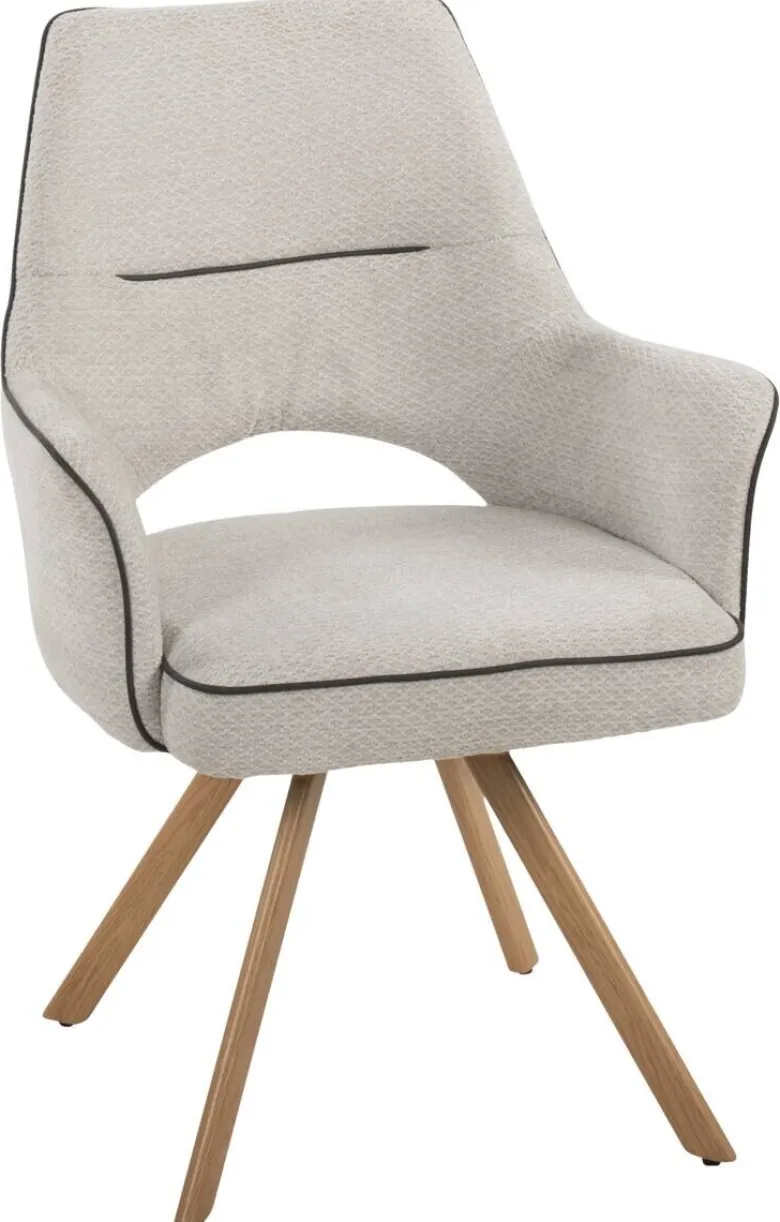 Stuhl Nila beige Webstoff B/H/T: ca. 62x90x62 cm