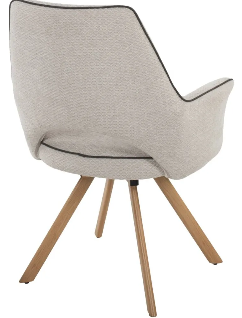 Stuhl Nila beige Webstoff B/H/T: ca. 62x90x62 cm