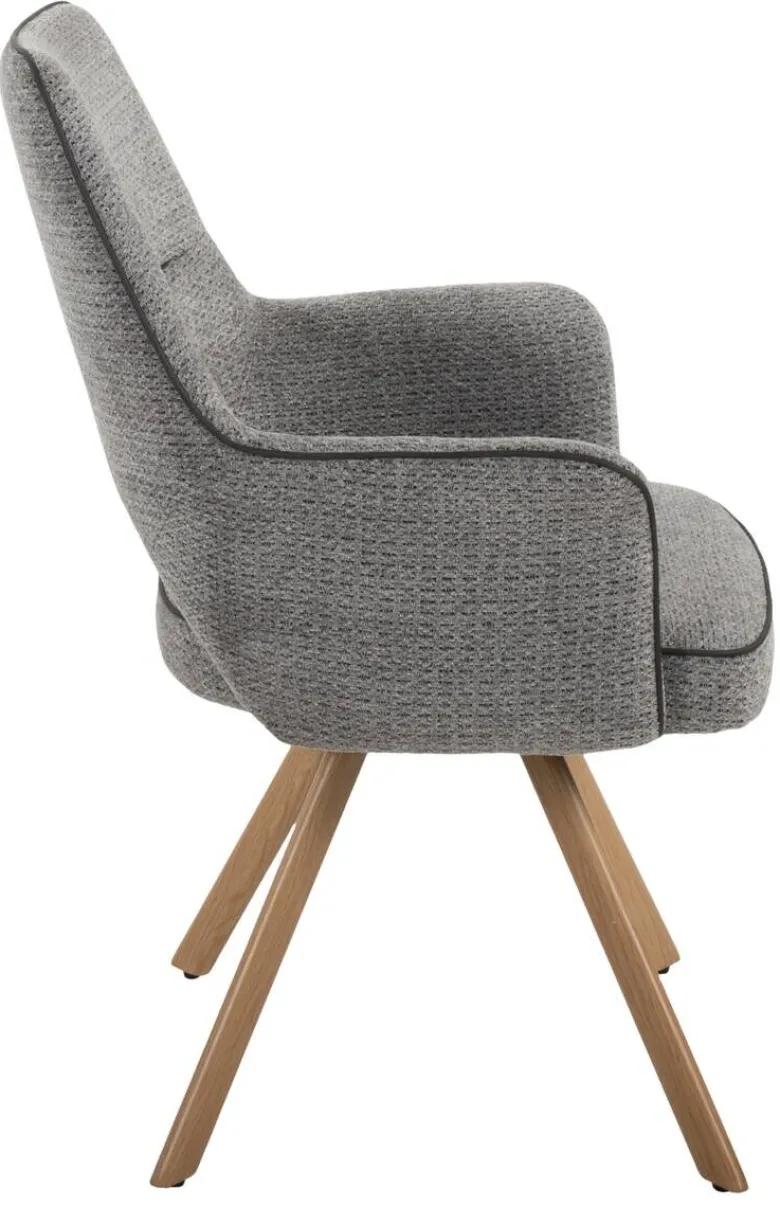 Stuhl Nila dunkelgrau Webstoff B/H/T: ca. 62x90x62 cm